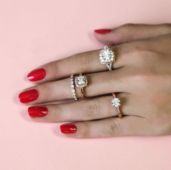 Coast Diamond rings set in rose gold
