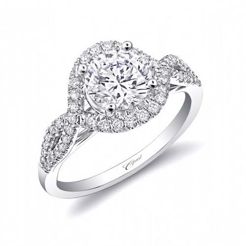 Coast Diamond 1.5 carat twisting halo engagement ring LC5449