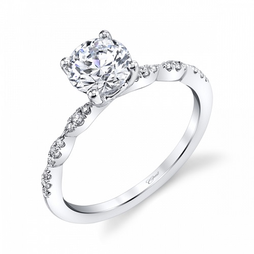 Coast Diamond scalloped engagement ring LC6101 platinum