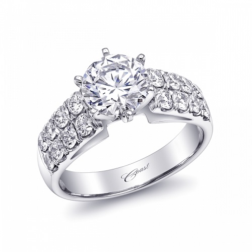Coast Diamond 1.5CT engagement ring LC5292 2 rows diamonds